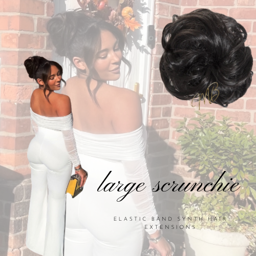 Masikaboutique Large Elastic Hair Extension Scrunchie - Synthetic Band for Stylish Updos