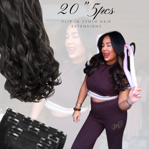 Masikaboutique 20” 5pcs curly clip in extensions